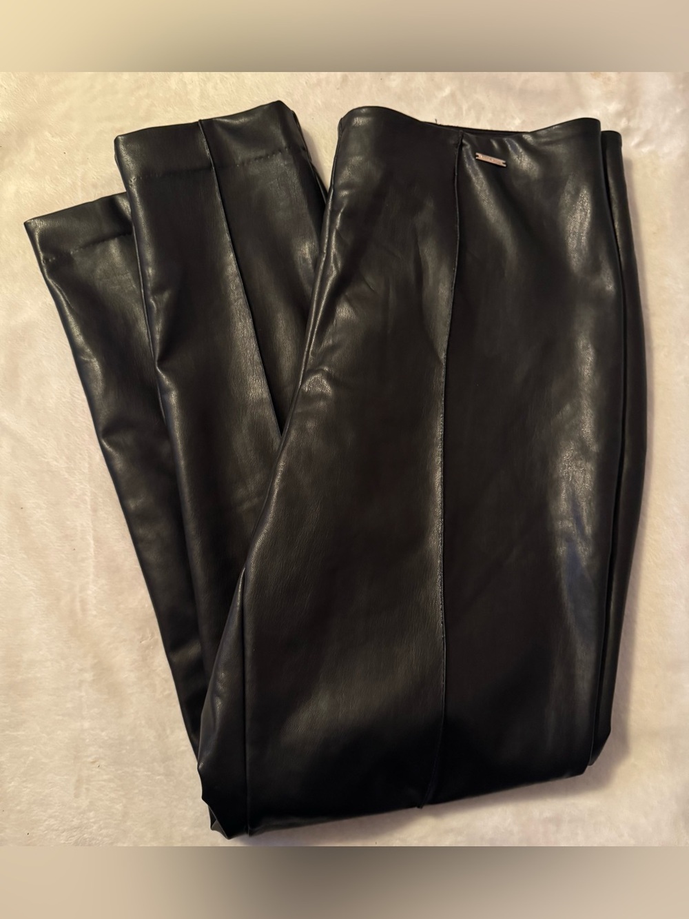 Anne Klein Black Faux Leather Dress Pants size Large